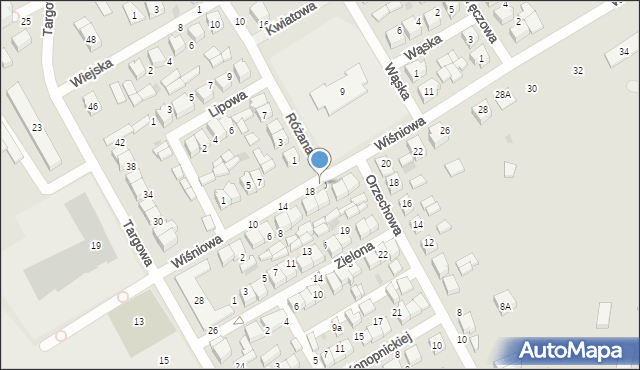 Uniejów, Wiśniowa, 20, mapa Uniejów