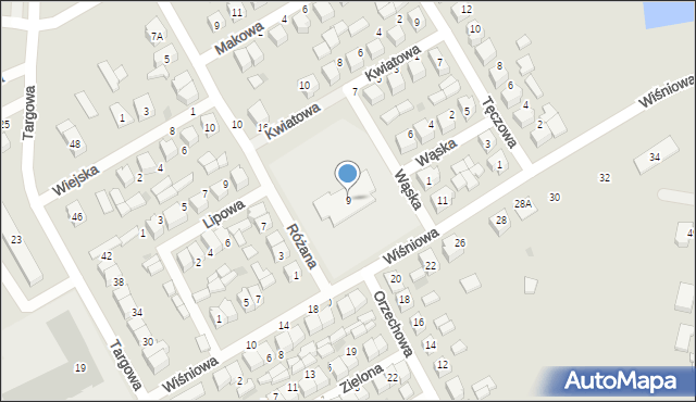 Uniejów, Wiśniowa, 9, mapa Uniejów