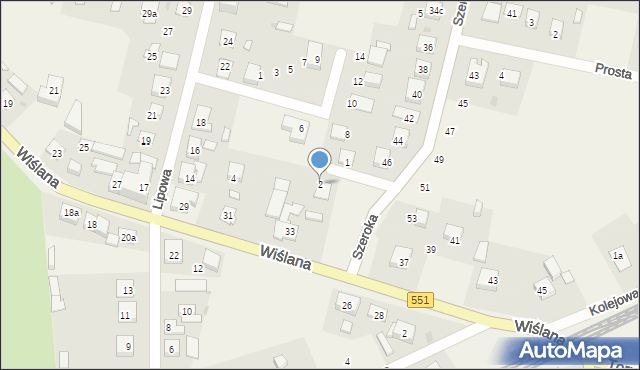 Unisław, Wiosenna, 2, mapa Unisław