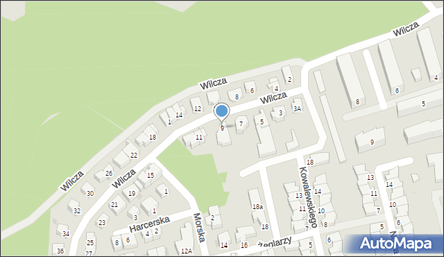 Ustka, Wilcza, 9, mapa Ustka