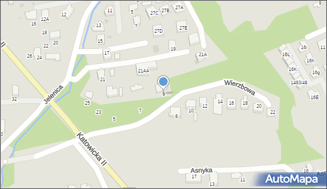 Ustroń, Wierzbowa, 9, mapa Ustroń