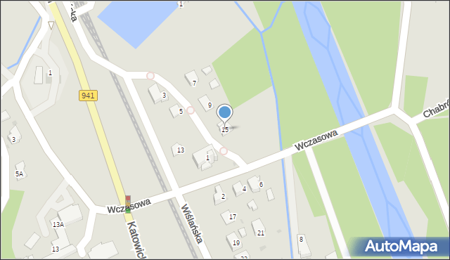 Ustroń, Wiślańska, 15, mapa Ustroń
