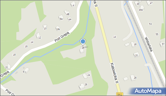 Ustroń, Wiślańska, 16, mapa Ustroń