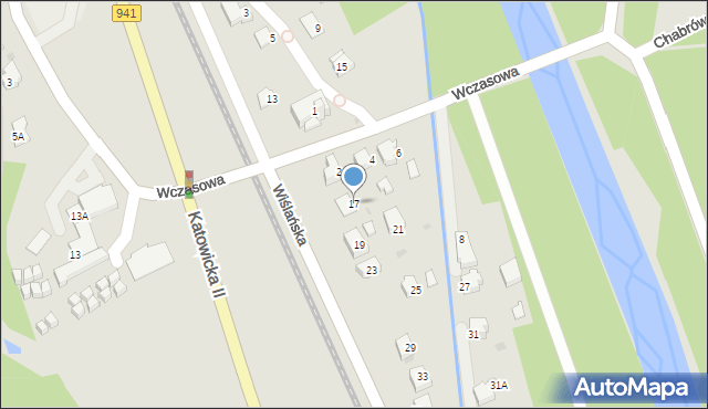 Ustroń, Wiślańska, 17, mapa Ustroń