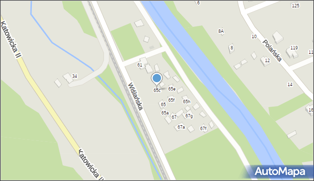 Ustroń, Wiślańska, 65c, mapa Ustroń