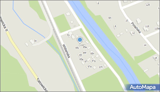 Ustroń, Wiślańska, 65d, mapa Ustroń