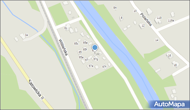 Ustroń, Wiślańska, 67e, mapa Ustroń