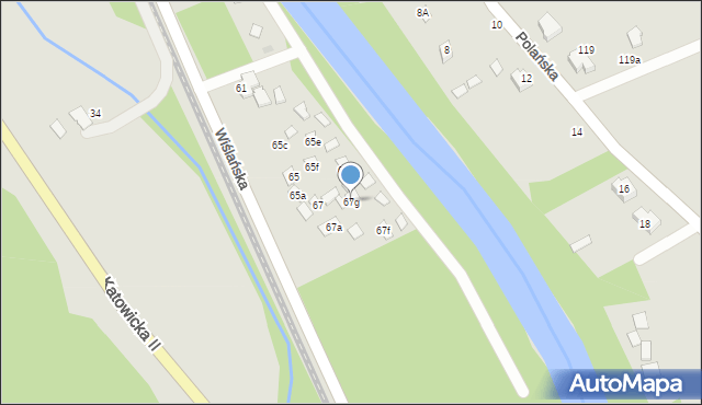 Ustroń, Wiślańska, 67g, mapa Ustroń