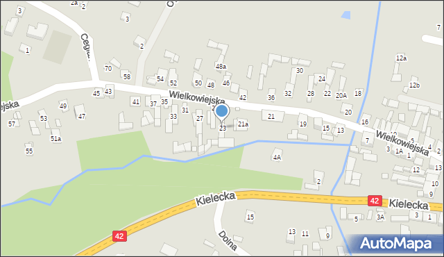 Wąchock, Wielkowiejska, 23, mapa Wąchock