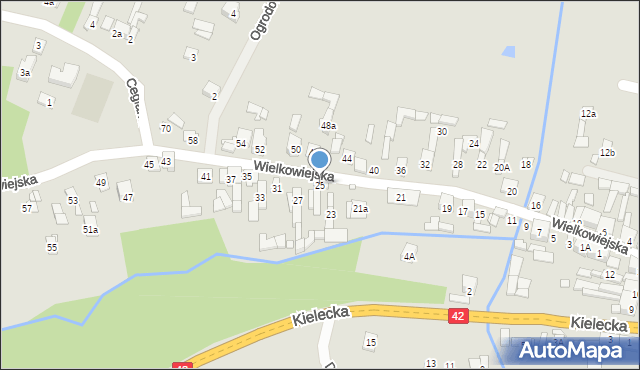 Wąchock, Wielkowiejska, 25, mapa Wąchock