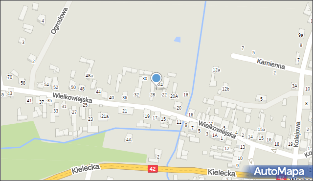 Wąchock, Wielkowiejska, 26, mapa Wąchock