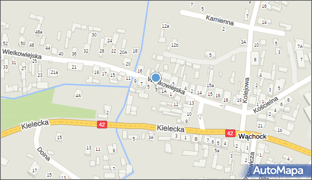 Wąchock, Wielkowiejska, 3, mapa Wąchock