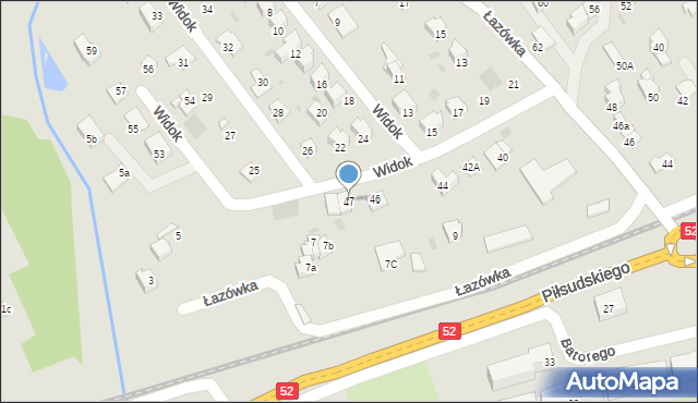 Wadowice, Widok, 47, mapa Wadowice