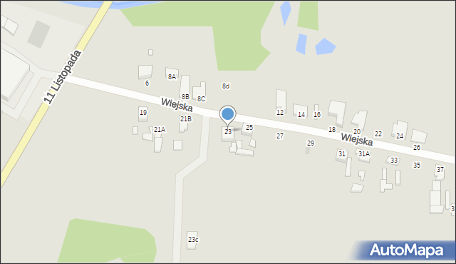 Wągrowiec, Wiejska, 23, mapa Wągrowiec