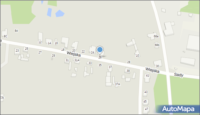 Wągrowiec, Wiejska, 26, mapa Wągrowiec