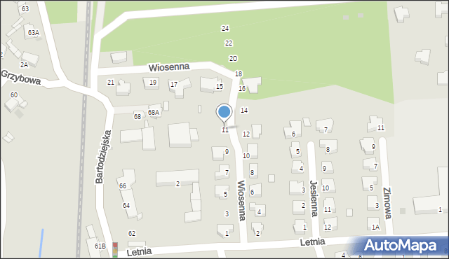 Wągrowiec, Wiosenna, 11, mapa Wągrowiec