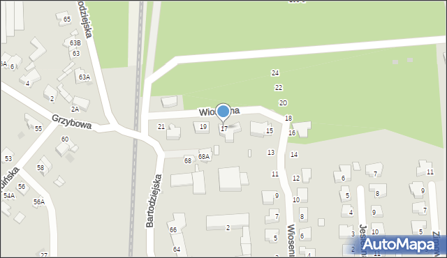 Wągrowiec, Wiosenna, 17, mapa Wągrowiec
