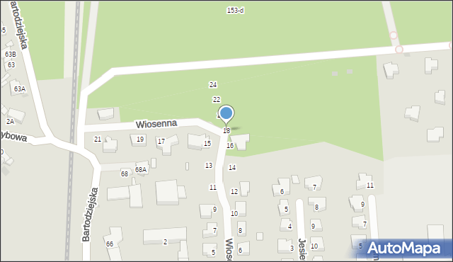 Wągrowiec, Wiosenna, 18, mapa Wągrowiec