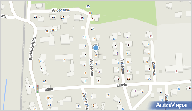 Wągrowiec, Wiosenna, 8, mapa Wągrowiec