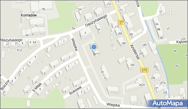 Wałbrzych, Wiejska, 3B, mapa Wałbrzycha