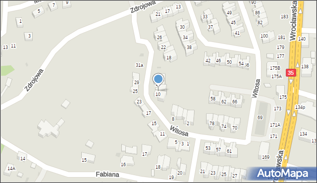 Wałbrzych, Witosa Wincentego, 12, mapa Wałbrzycha