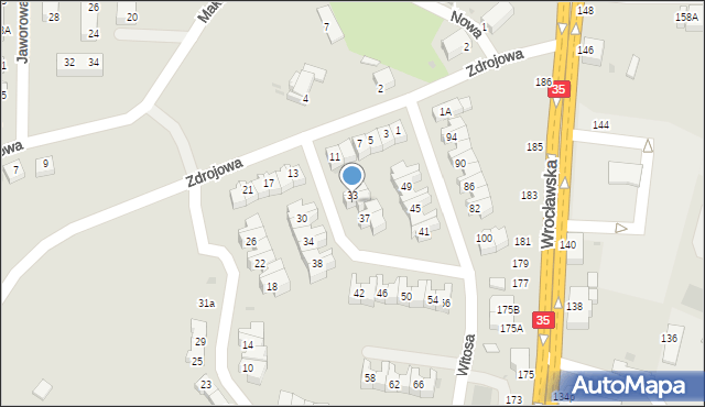Wałbrzych, Witosa Wincentego, 35, mapa Wałbrzycha