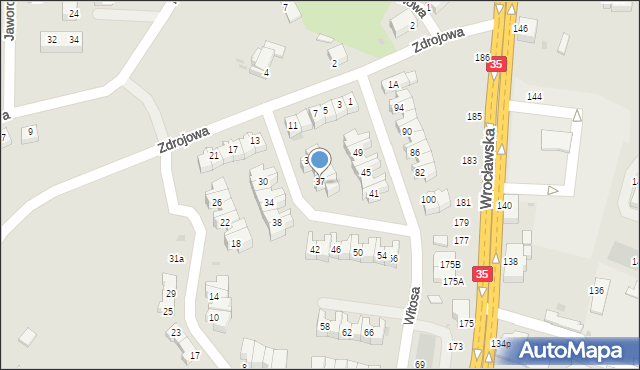 Wałbrzych, Witosa Wincentego, 39, mapa Wałbrzycha