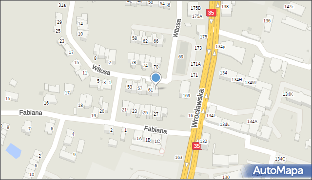 Wałbrzych, Witosa Wincentego, 63, mapa Wałbrzycha