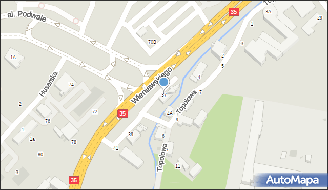 Wałbrzych, Wieniawskiego Henryka, 37, mapa Wałbrzycha