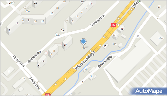 Wałbrzych, Wieniawskiego Henryka, 62, mapa Wałbrzycha