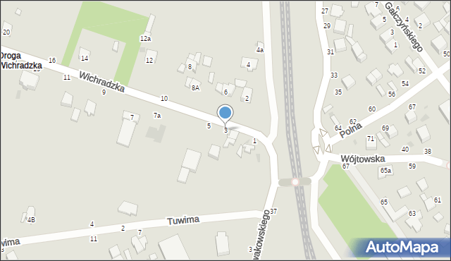 Warka, Wichradzka, 3, mapa Warka