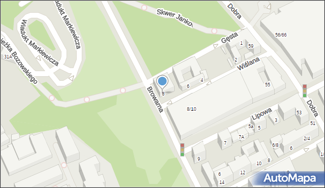 Warszawa, Wiślana, 8, mapa Warszawy