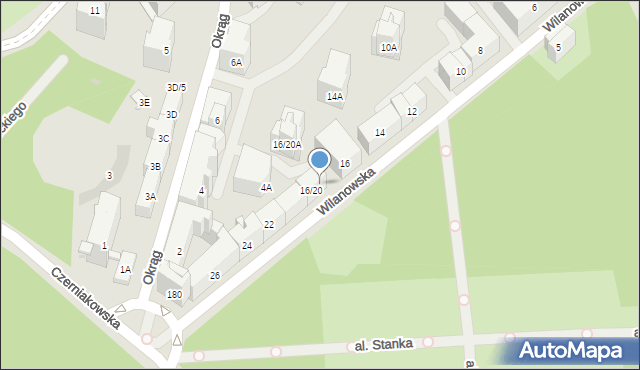 Warszawa, Wilanowska, 18, mapa Warszawy