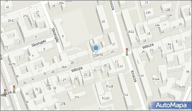 Warszawa, Wilcza, 22A, mapa Warszawy