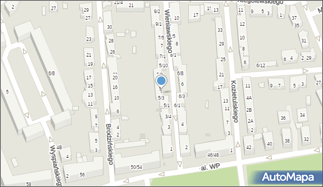 Warszawa, Wieniawskiego Henryka, 5c, mapa Warszawy