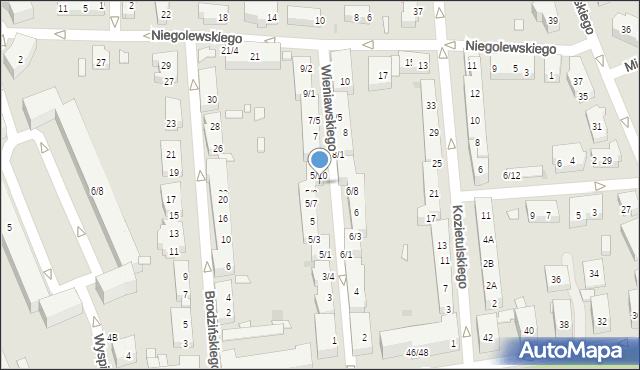 Warszawa, Wieniawskiego Henryka, 5h, mapa Warszawy