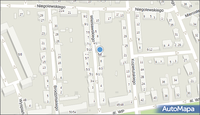 Warszawa, Wieniawskiego Henryka, 6/7, mapa Warszawy