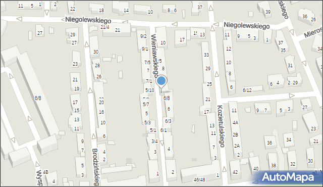 Warszawa, Wieniawskiego Henryka, 6/9, mapa Warszawy