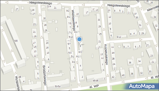 Warszawa, Wieniawskiego Henryka, 6e, mapa Warszawy