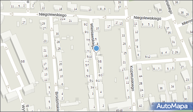 Warszawa, Wieniawskiego Henryka, 6j, mapa Warszawy