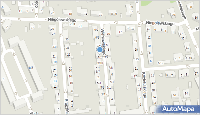 Warszawa, Wieniawskiego Henryka, 7/1, mapa Warszawy
