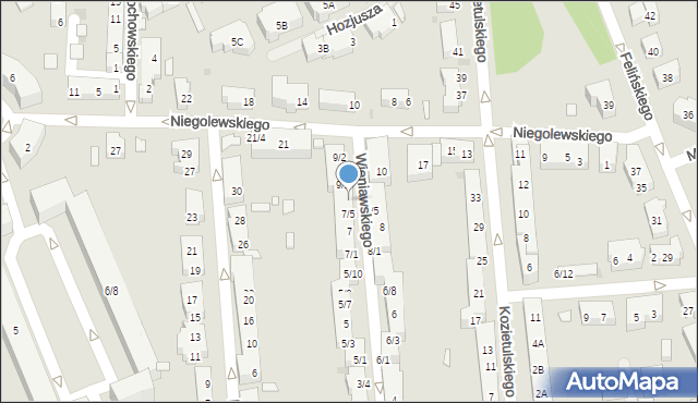 Warszawa, Wieniawskiego Henryka, 7e, mapa Warszawy