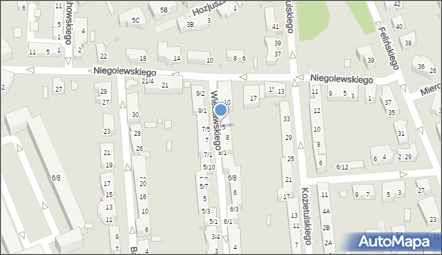 Warszawa, Wieniawskiego Henryka, 8d, mapa Warszawy