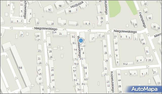 Warszawa, Wieniawskiego Henryka, 8e, mapa Warszawy