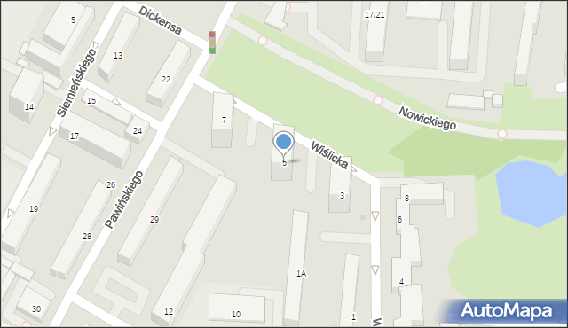 Warszawa, Wiślicka, 5, mapa Warszawy