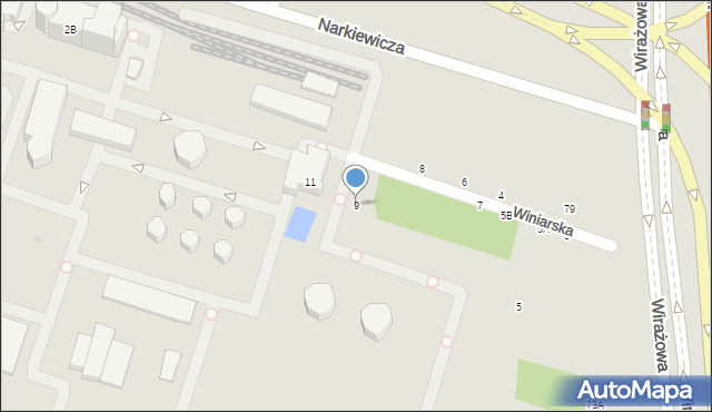 Warszawa, Winiarska, 9, mapa Warszawy