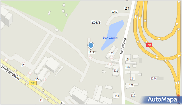 Warszawa, Wirażowa, 121A, mapa Warszawy