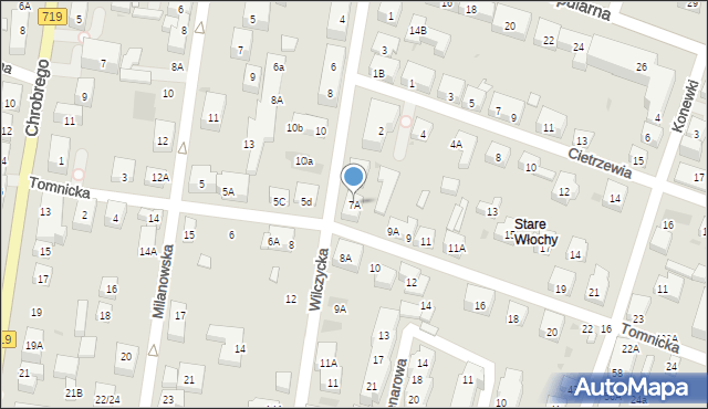 Warszawa, Wilczycka, 7A, mapa Warszawy