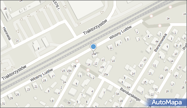 Warszawa, Wiosny Ludów, 13a, mapa Warszawy
