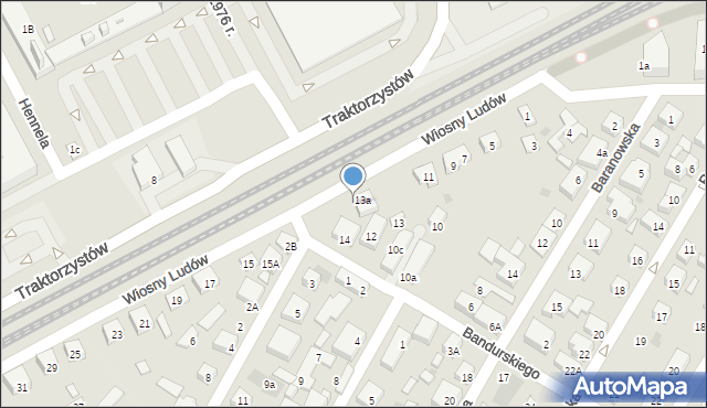 Warszawa, Wiosny Ludów, 13b, mapa Warszawy